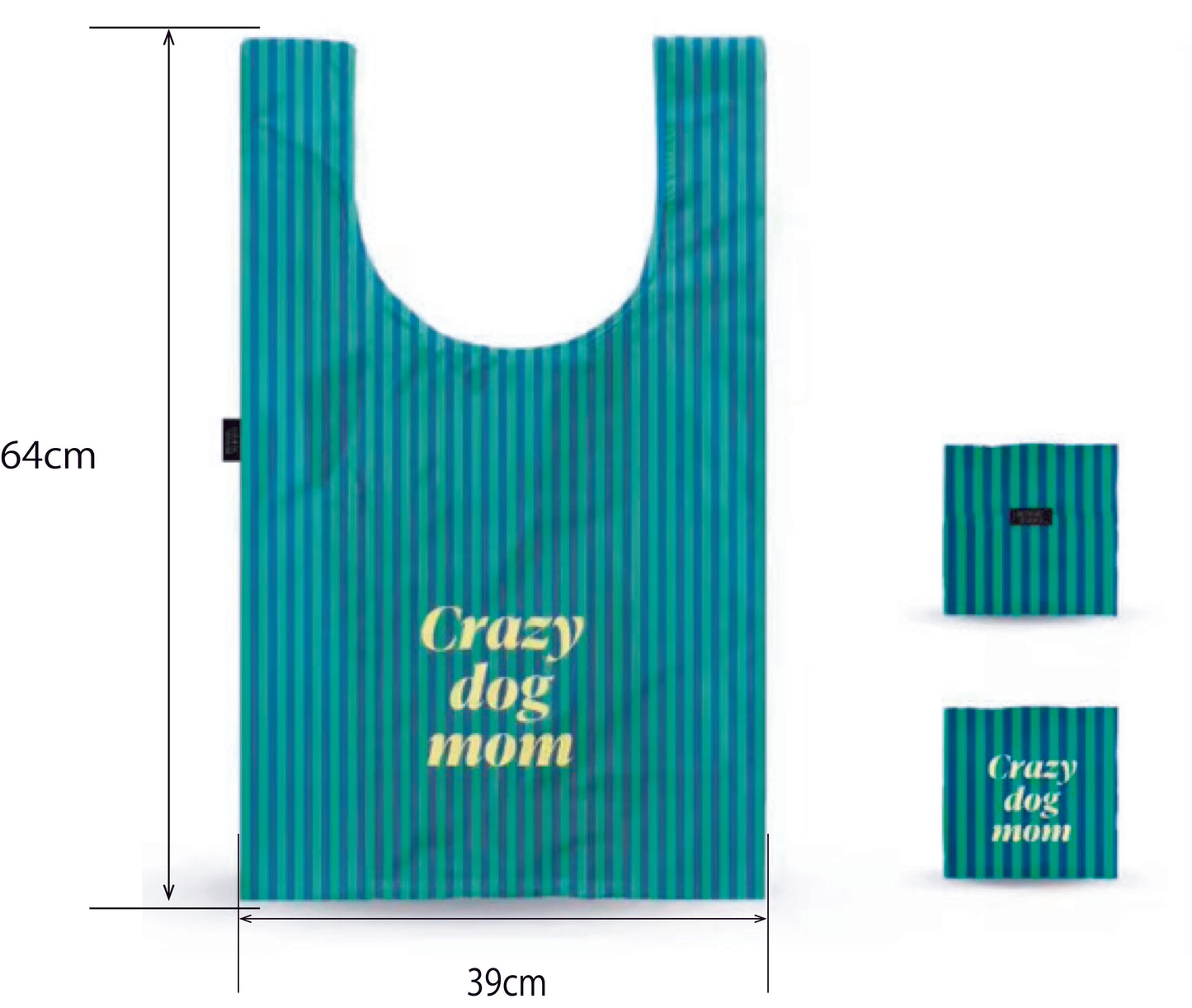 eco bag regular (green×navy stripe)