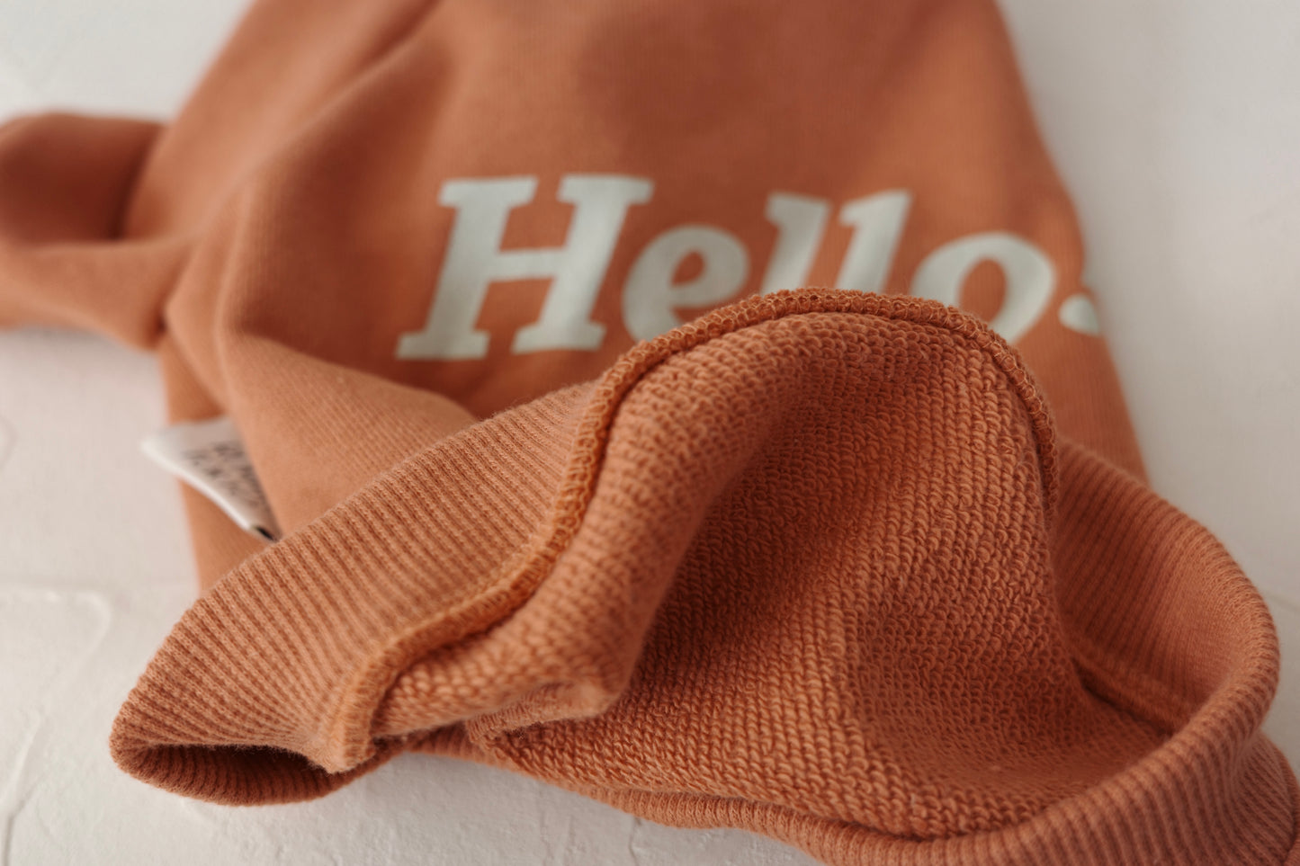 Hello! 裏毛スウェットトップス/ロンパース (ペールサーモン)