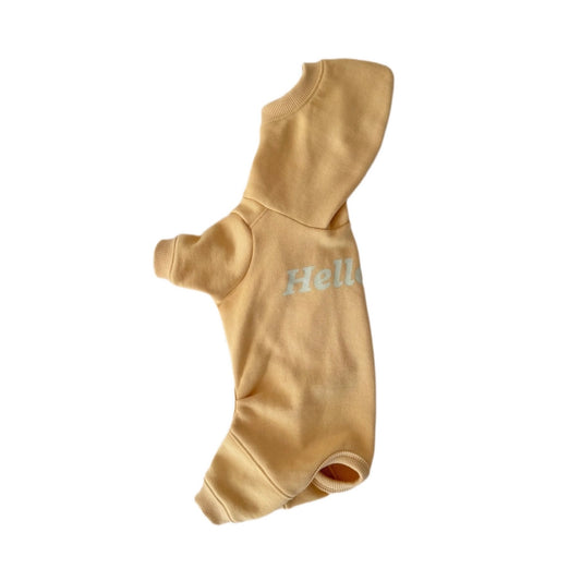 Hello! 裏毛スウェットトップス/ロンパース (クリームイエロー)