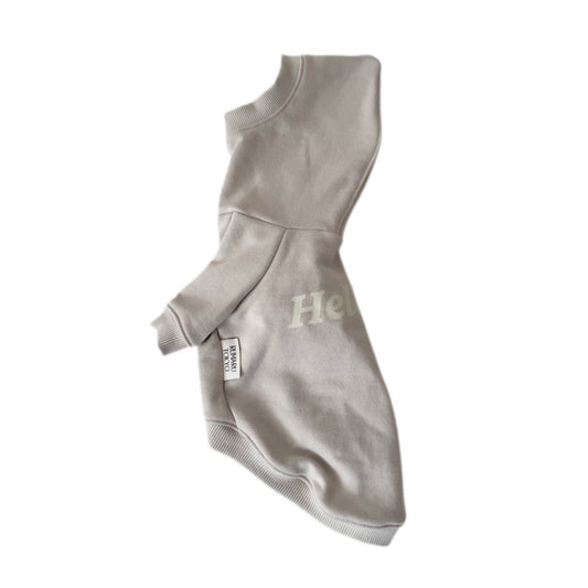 Hello! 裏毛スウェットトップス/ロンパース (ペールグレー)